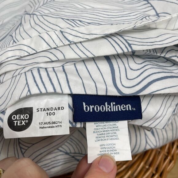 Brooklinen Luxe Sateen King Bed Sheet Set Oyster Blue Fitted Flat 4 Pillowcase - Picture 6 of 12